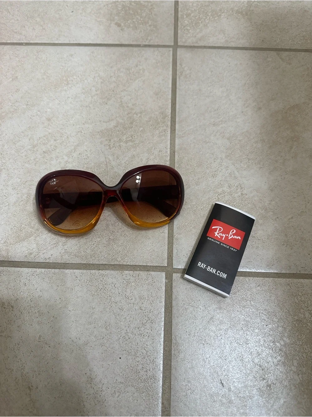 Ray-Ban Women's Brown to Amber Gradient Oversized Sunglasses
